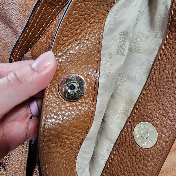 Michael Kors Hobo Brown Leather Bag with Gold Accents - Picture 12 of 13